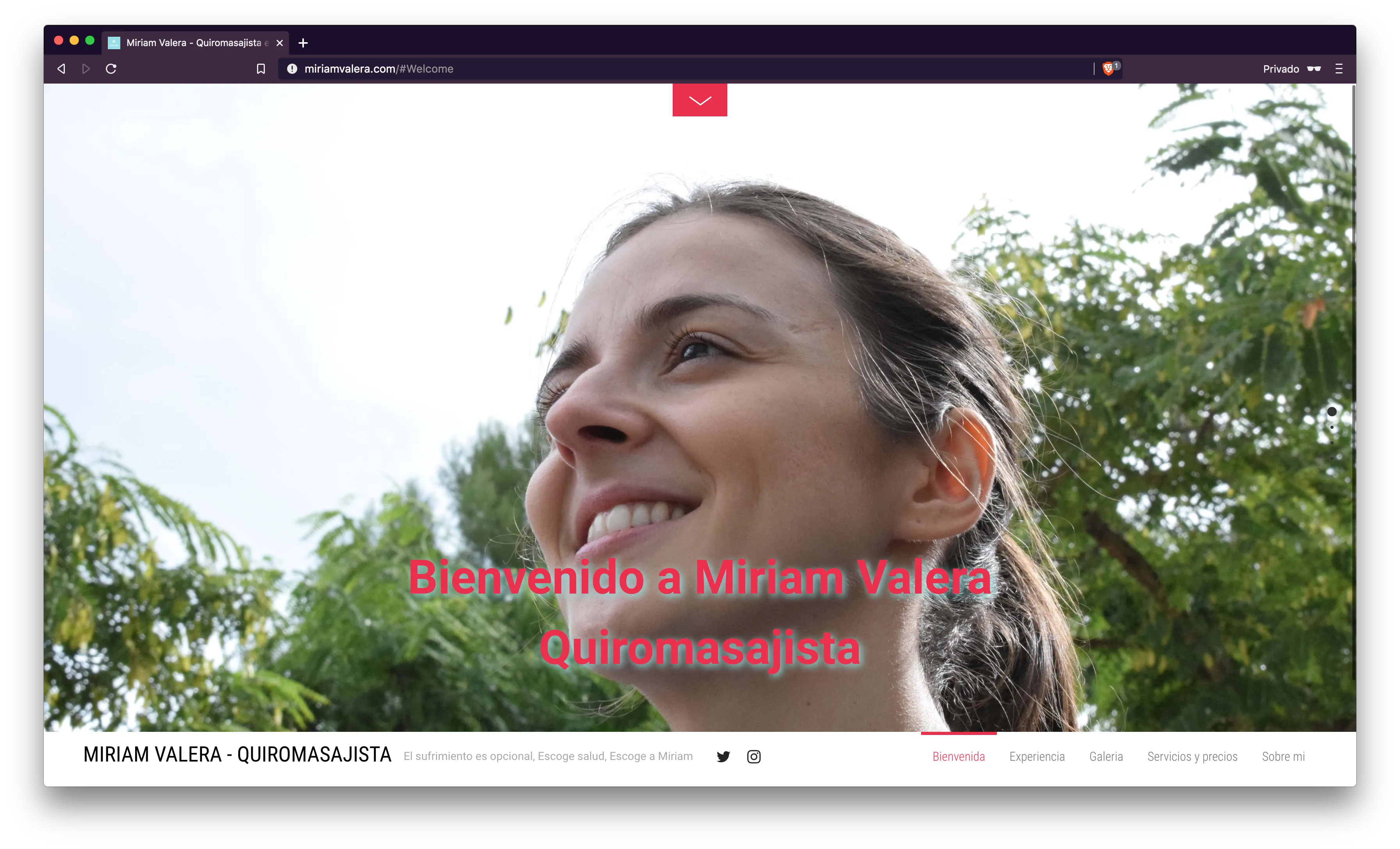 Miriam Valera professional website homepage